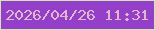 文字の大きさ：4、枠の色：d0e5b4、背景の色：943fca、文字の色：e0b7cb 無料ブログパーツのブログ時計