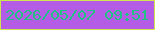 文字の大きさ：1、枠の色：d0e64e、背景の色：b55ce6、文字の色：22c286 無料ブログパーツのブログ時計
