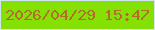文字の大きさ：1、枠の色：d0e6f3、背景の色：84e103、文字の色：b16d29 無料ブログパーツのブログ時計