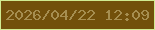 文字の大きさ：4、枠の色：d0eb91、背景の色：72500b、文字の色：a68e50 無料ブログパーツのブログ時計
