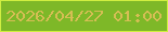 文字の大きさ：3、枠の色：d0ee41、背景の色：7eb828、文字の色：d5be54 無料ブログパーツのブログ時計