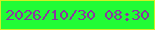文字の大きさ：5、枠の色：d0ef26、背景の色：21fc36、文字の色：8b35a1 無料ブログパーツのブログ時計