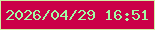 文字の大きさ：5、枠の色：d0f0a4、背景の色：cb0048、文字の色：a2fca5 無料ブログパーツのブログ時計