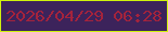 文字の大きさ：4、枠の色：d0f20d、背景の色：3c235b、文字の色：a4233c 無料ブログパーツのブログ時計