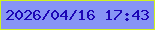 文字の大きさ：4、枠の色：d0f31e、背景の色：8794f5、文字の色：1d05b6 無料ブログパーツのブログ時計