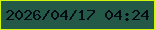 文字の大きさ：5、枠の色：d0f60b、背景の色：245948、文字の色：030a15 無料ブログパーツのブログ時計