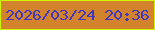 文字の大きさ：1、枠の色：d0f700、背景の色：d4832d、文字の色：3f37c3 無料ブログパーツのブログ時計
