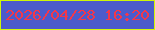 文字の大きさ：2、枠の色：d0f707、背景の色：4c5bcb、文字の色：f3374a 無料ブログパーツのブログ時計