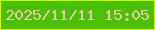 文字の大きさ：3、枠の色：d0f802、背景の色：4ac107、文字の色：e5c89f 無料ブログパーツのブログ時計