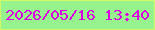 文字の大きさ：5、枠の色：d0f867、背景の色：97f38e、文字の色：db00e2 無料ブログパーツのブログ時計