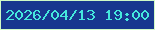 文字の大きさ：4、枠の色：d0fac6、背景の色：18378f、文字の色：45e8dd 無料ブログパーツのブログ時計