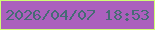 文字の大きさ：2、枠の色：d0fe75、背景の色：ab60bd、文字の色：466b75 無料ブログパーツのブログ時計