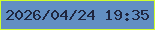 文字の大きさ：3、枠の色：d0ff2e、背景の色：628fc2、文字の色：1f263f 無料ブログパーツのブログ時計
