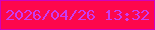文字の大きさ：4、枠の色：d101be、背景の色：fd074c、文字の色：ca3bf0 無料ブログパーツのブログ時計
