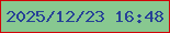 文字の大きさ：5、枠の色：d10208、背景の色：88c890、文字の色：274297 無料ブログパーツのブログ時計