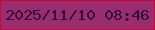文字の大きさ：2、枠の色：d10336、背景の色：9a2d6e、文字の色：320e3b 無料ブログパーツのブログ時計