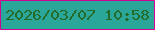 文字の大きさ：4、枠の色：d10395、背景の色：2ba799、文字の色：246a29 無料ブログパーツのブログ時計