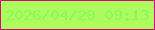 文字の大きさ：3、枠の色：d10688、背景の色：adfb5d、文字の色：89f95e 無料ブログパーツのブログ時計