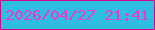 文字の大きさ：3、枠の色：d1068c、背景の色：2fbde0、文字の色：ec38d1 無料ブログパーツのブログ時計