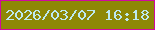 文字の大きさ：3、枠の色：d109a0、背景の色：8e8806、文字の色：bde9f0 無料ブログパーツのブログ時計
