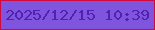 文字の大きさ：4、枠の色：d10a3d、背景の色：8055dd、文字の色：5220b2 無料ブログパーツのブログ時計