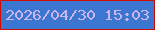 文字の大きさ：1、枠の色：d10b01、背景の色：3b76d0、文字の色：ccb5ed 無料ブログパーツのブログ時計