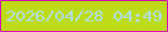 文字の大きさ：5、枠の色：d10bb6、背景の色：bedb17、文字の色：afe0f1 無料ブログパーツのブログ時計