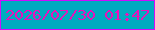 文字の大きさ：5、枠の色：d10bfc、背景の色：01abc0、文字の色：e812ba 無料ブログパーツのブログ時計