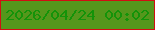 文字の大きさ：2、枠の色：d10e12、背景の色：55971c、文字の色：149309 無料ブログパーツのブログ時計