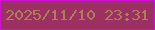 文字の大きさ：2、枠の色：d10ed5、背景の色：9c3063、文字の色：ae7f52 無料ブログパーツのブログ時計