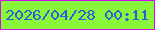 文字の大きさ：3、枠の色：d10ef1、背景の色：88f63b、文字の色：2f5ed3 無料ブログパーツのブログ時計