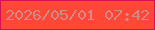 文字の大きさ：3、枠の色：d11353、背景の色：fe4736、文字の色：d38a86 無料ブログパーツのブログ時計
