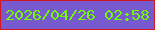 文字の大きさ：5、枠の色：d11720、背景の色：775ace、文字の色：73f806 無料ブログパーツのブログ時計