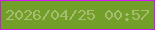 文字の大きさ：4、枠の色：d117f7、背景の色：729f29、文字の色：a8bd70 無料ブログパーツのブログ時計