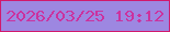 文字の大きさ：3、枠の色：d1196c、背景の色：9d87e1、文字の色：cb329e 無料ブログパーツのブログ時計