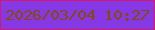 文字の大きさ：5、枠の色：d11a6f、背景の色：8738e5、文字の色：834a08 無料ブログパーツのブログ時計