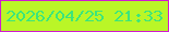 文字の大きさ：4、枠の色：d11ad0、背景の色：baf627、文字の色：3ce57b 無料ブログパーツのブログ時計