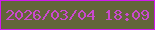 文字の大きさ：4、枠の色：d11aee、背景の色：63653a、文字の色：ca49ce 無料ブログパーツのブログ時計