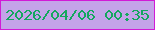 文字の大きさ：2、枠の色：d11bd6、背景の色：c4a3e9、文字の色：14a75e 無料ブログパーツのブログ時計