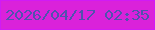文字の大きさ：1、枠の色：d11bf5、背景の色：da22da、文字の色：5152ae 無料ブログパーツのブログ時計