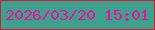 文字の大きさ：2、枠の色：d11c31、背景の色：3ea18e、文字の色：eb1099 無料ブログパーツのブログ時計