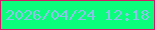 文字の大きさ：4、枠の色：d11d66、背景の色：0bfe7b、文字の色：8cc2e7 無料ブログパーツのブログ時計