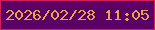 文字の大きさ：5、枠の色：d11e59、背景の色：5b0166、文字の色：e3a64b 無料ブログパーツのブログ時計