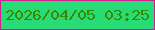 文字の大きさ：3、枠の色：d11e8e、背景の色：27dc75、文字の色：3c8600 無料ブログパーツのブログ時計
