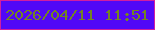 文字の大きさ：4、枠の色：d11ea0、背景の色：5108f7、文字の色：738423 無料ブログパーツのブログ時計