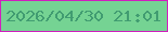 文字の大きさ：5、枠の色：d11ebe、背景の色：75d393、文字の色：419c71 無料ブログパーツのブログ時計