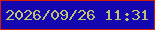 文字の大きさ：1、枠の色：d12000、背景の色：1507b0、文字の色：c0c272 無料ブログパーツのブログ時計