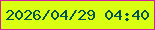 文字の大きさ：2、枠の色：d120a1、背景の色：d9ff13、文字の色：03524b 無料ブログパーツのブログ時計