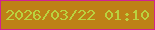 文字の大きさ：5、枠の色：d12292、背景の色：be8116、文字の色：bad23f 無料ブログパーツのブログ時計