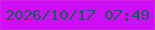文字の大きさ：1、枠の色：d122de、背景の色：ce0ef7、文字の色：096644 無料ブログパーツのブログ時計